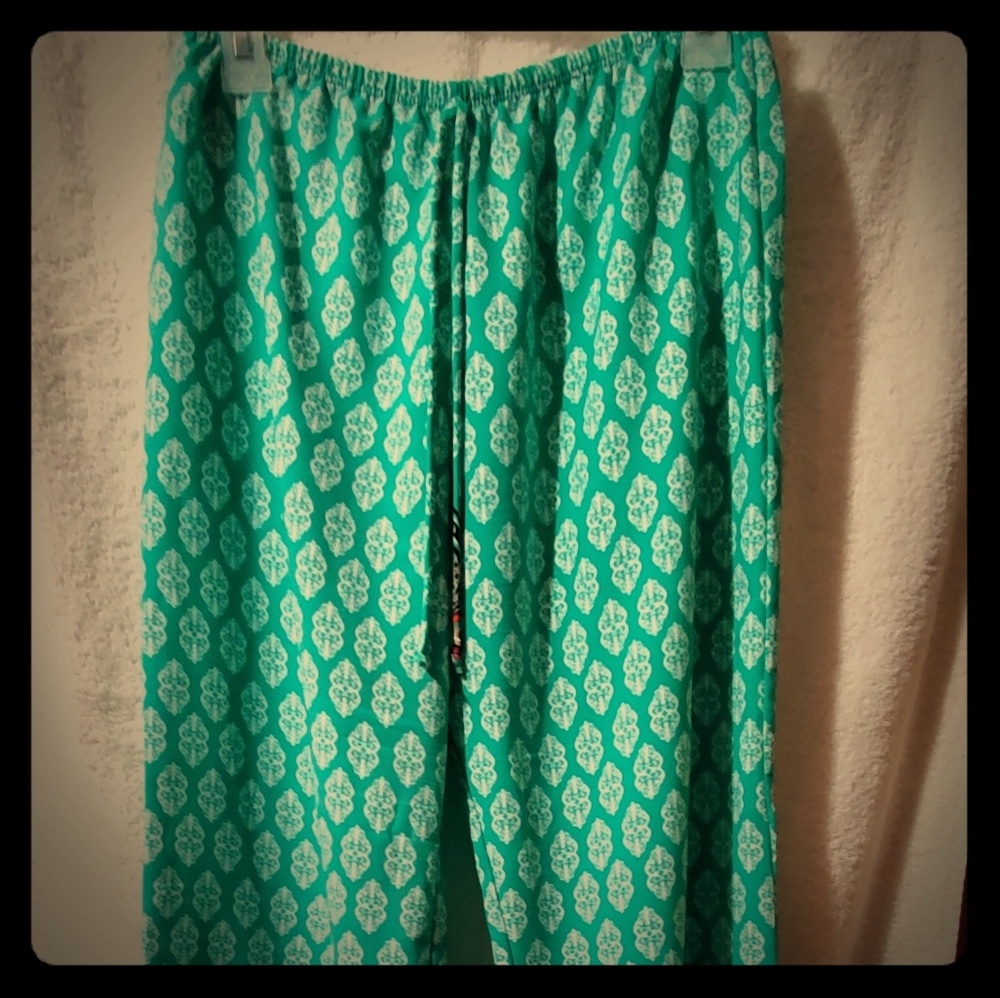 Damask Print Pants